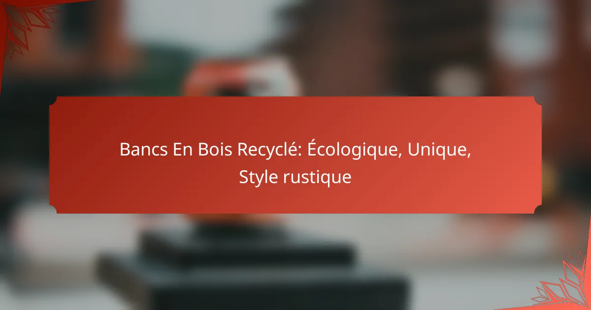 Bancs En Bois Recyclé: Écologique, Unique, Style rustique