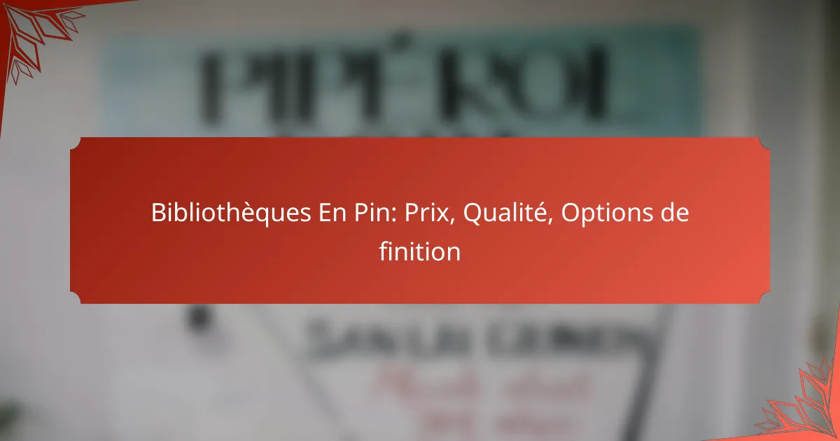 Bibliothèques En Pin: Prix, Qualité, Options de finition