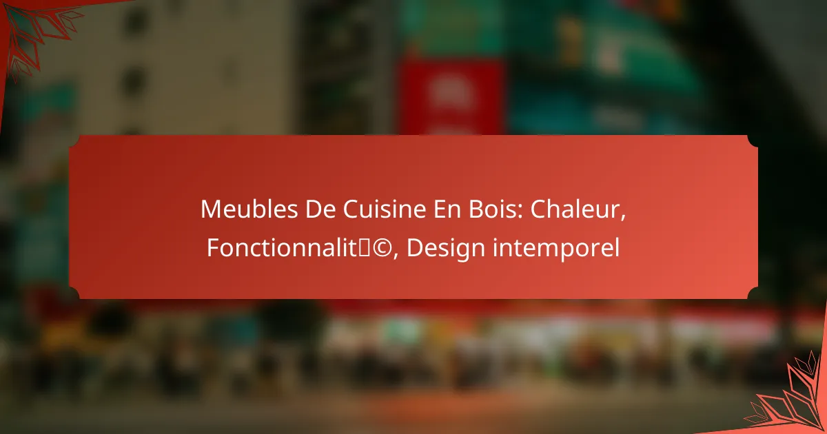 Meubles De Cuisine En Bois: Chaleur, Fonctionnalité, Design intemporel