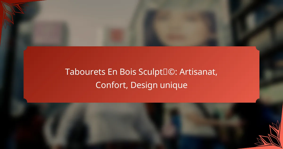 Tabourets En Bois Sculpté: Artisanat, Confort, Design unique