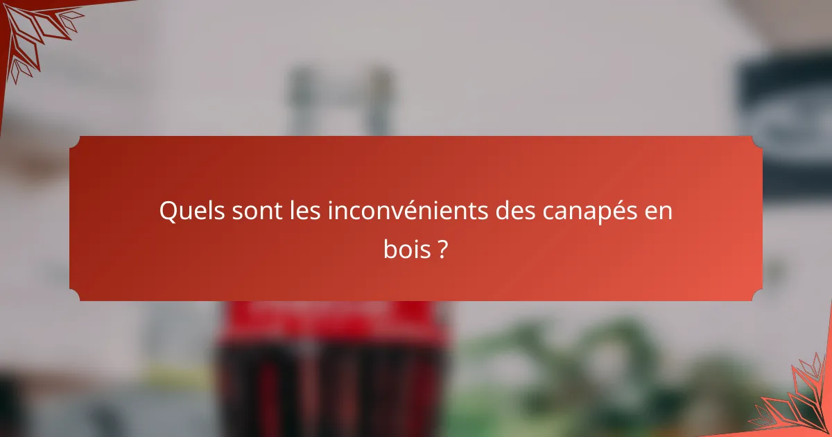 Quels sont les inconvénients des canapés en bois ?